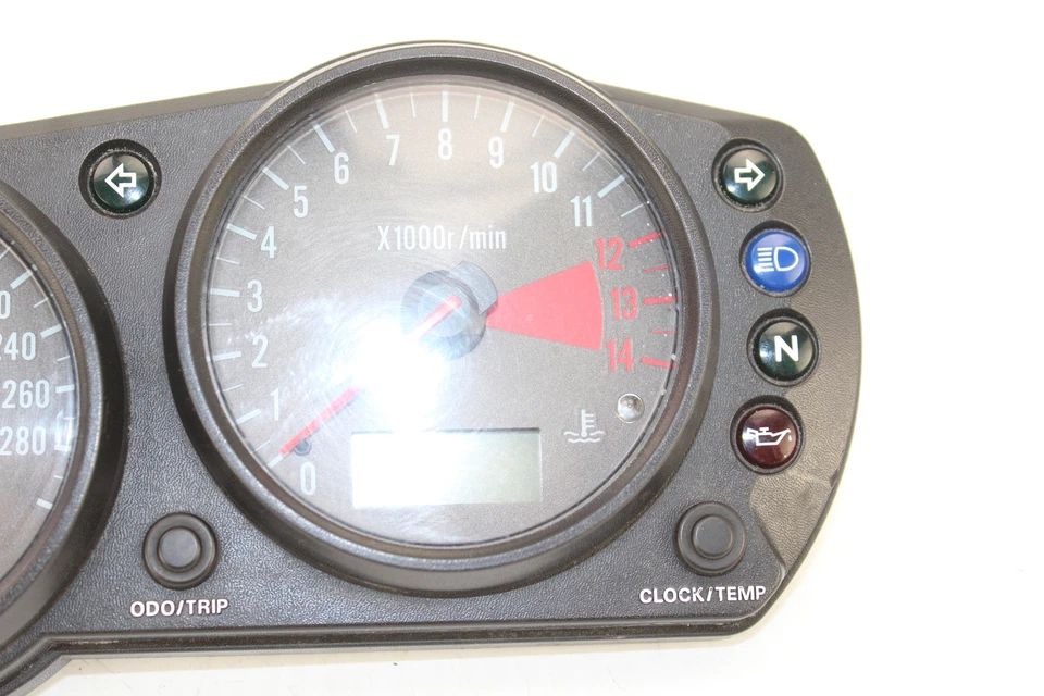 01-03 KAWASAKI ZX9R SPEEDO TACH GAUGES DISPLAY CLUSTER SPEEDOMETER 28011-1220 Foto 2 de 4