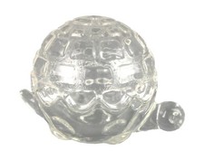 Anchor Hocking Clear Glass Figural Box Turtle Covered Trinket Candy Dish 2 pc
