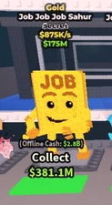 Steal a Brainrot SAB Secret - Job Job Job Sahur + Gold 875K/s