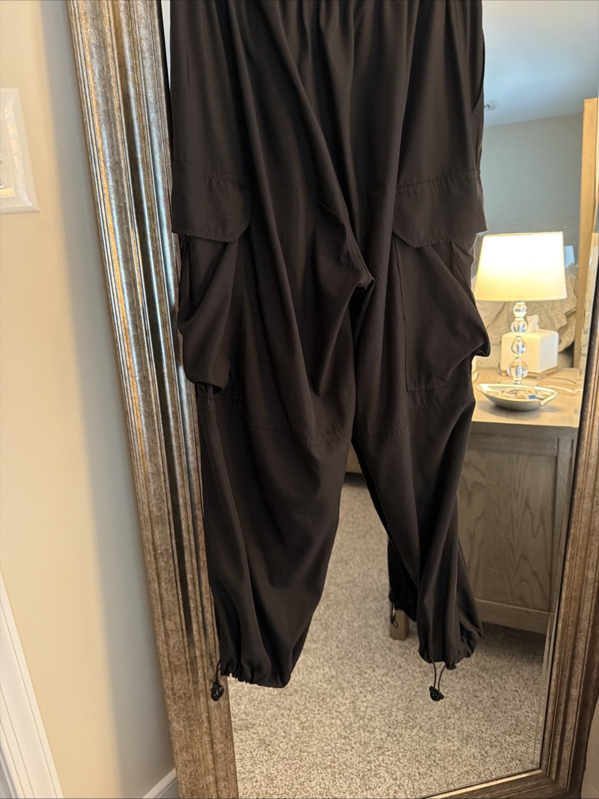 Zara Black Baggy Lightweight Cargo Jogger Pants High Waist  M-L Sold Out image 8