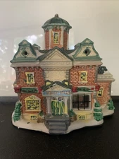 Enchanted Christmas Village Lighted Porcelain Town Hall Building Missing Light