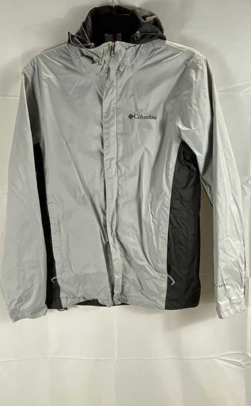 Columbia Men's Watertight II Rain Jacket Gray Omni-Tech Hooded Full Zip XS