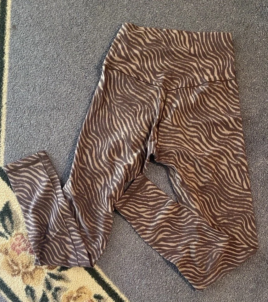 Leggings Aerie Offline Real Me Estampado Animal Marrón Cebra Mujer’s Medianos Foto 2 de 4