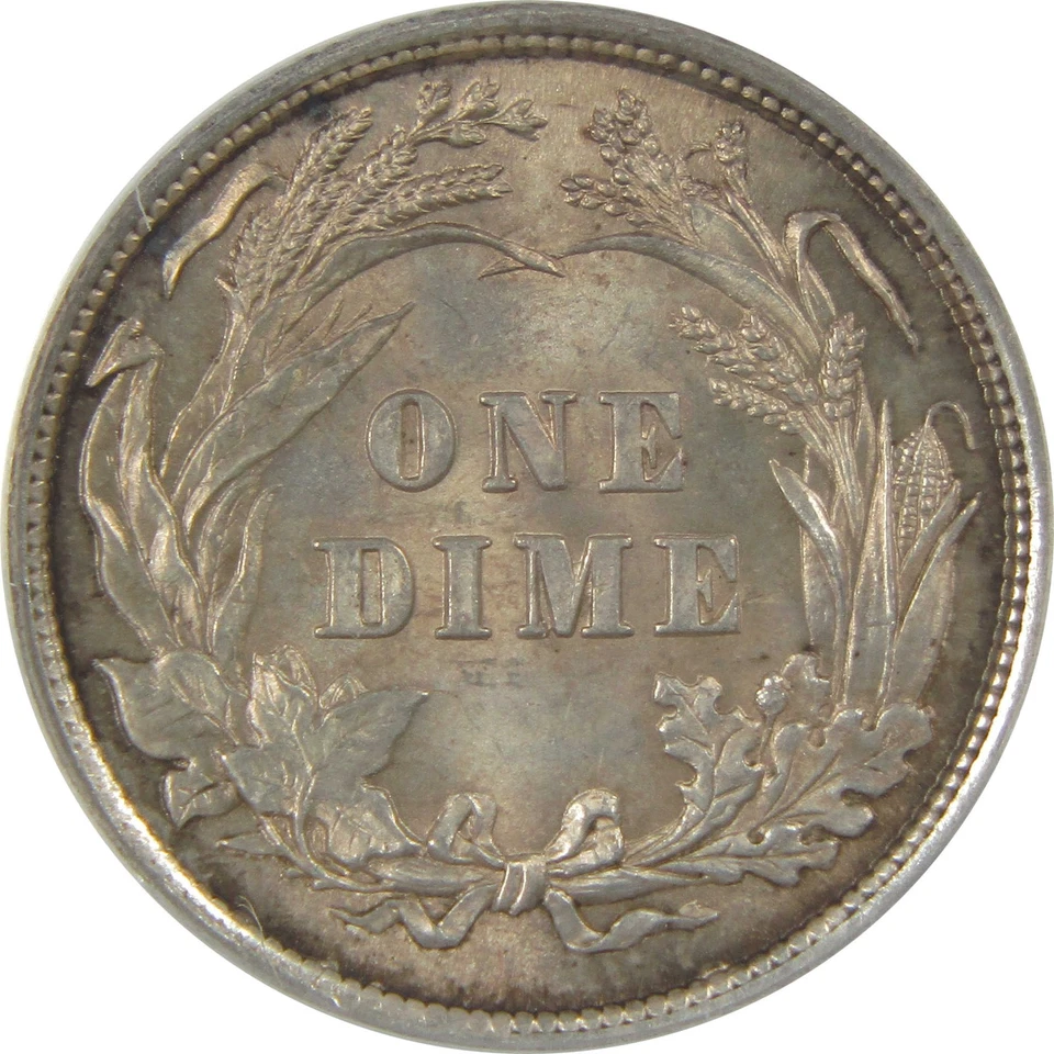 Moeda de 1892 Barber Dime MS 63 ANACS prata não circulada 10c SKU:I22164 - Imagem 4 de 4