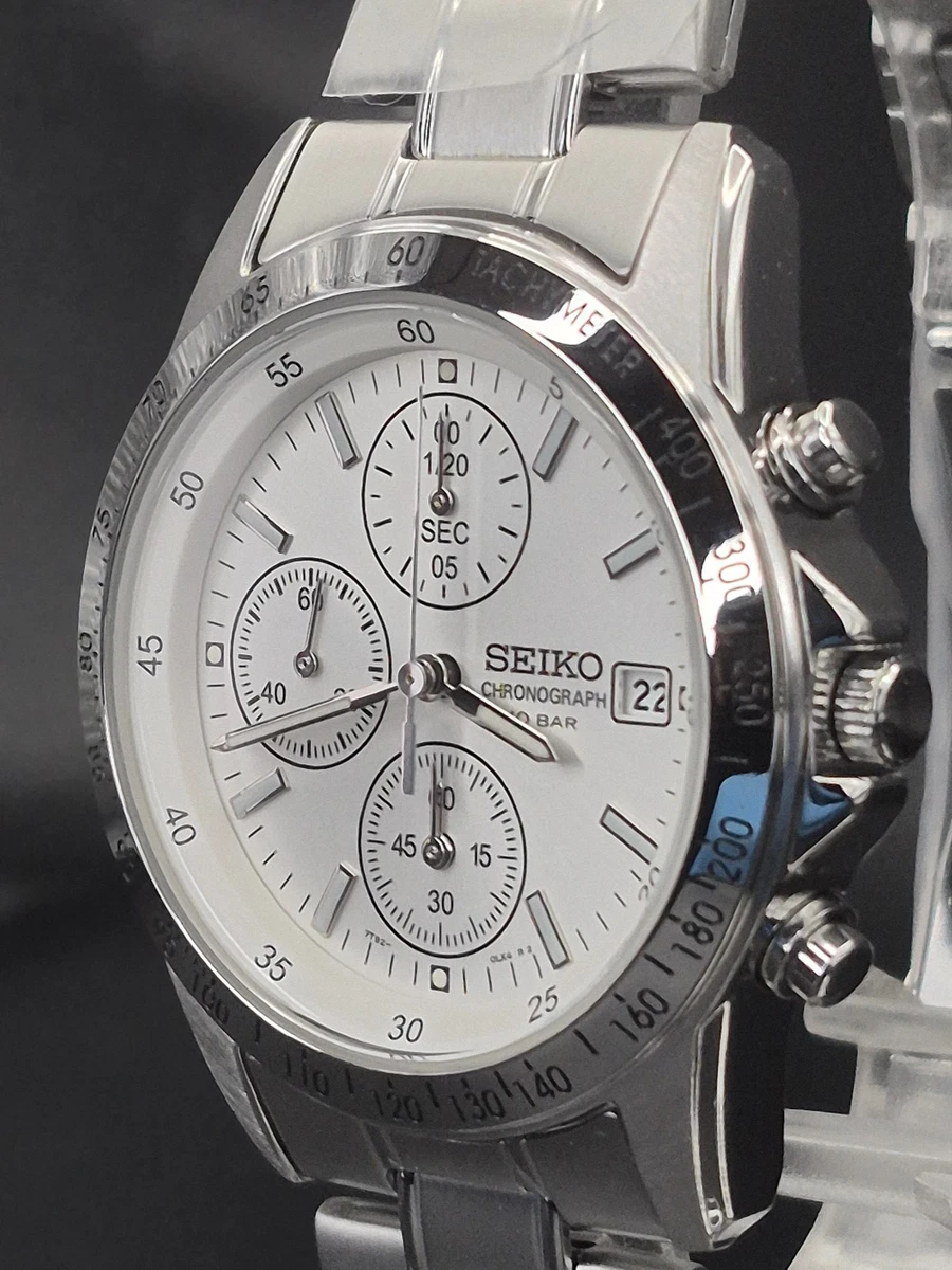 SEIKO Selection SBTQ039 Spirit Cronógrafo Taquímetro 10BAR Reloj Hombre Plata