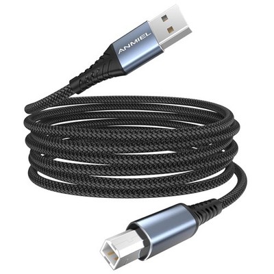 Druckerkabel USB 2.0 Kabel 3m geflochten Scanner Drucker Fax kompatibel HP Canon
