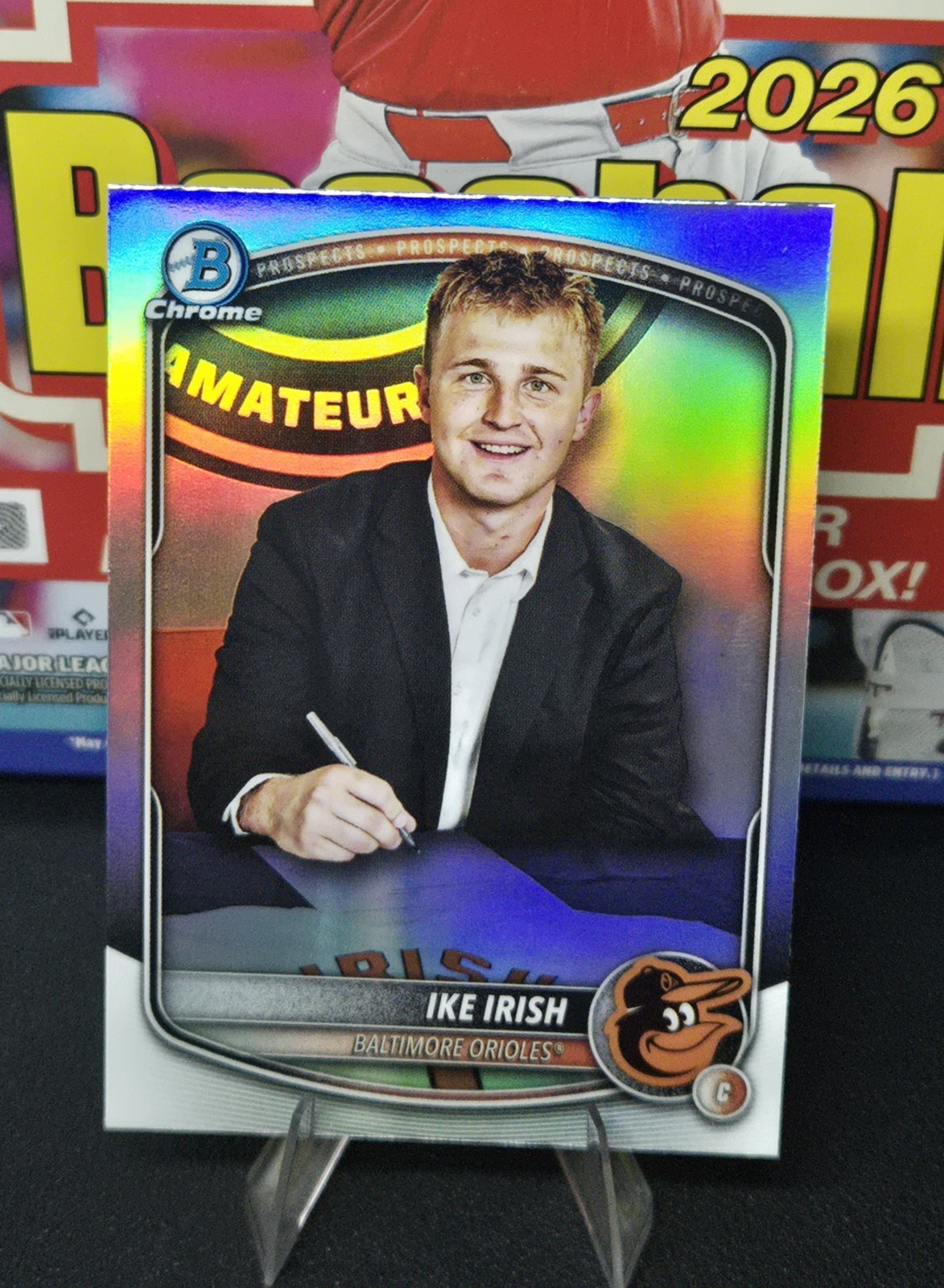 IKE IRISH 2025 BOWMAN CHROME DRAFT #BDC-16 IMAGE VARIATION REFRACTOR SSP
