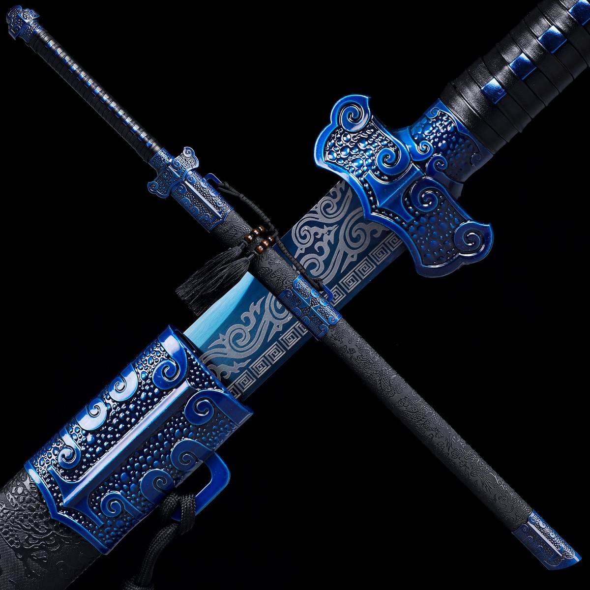 Full Tang Blue Ninja Sword Sharp Straight Japanese Katana 1095