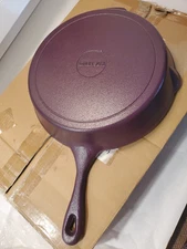Kitchen HQ Elite 12" Nonstick Cast Iron Pan Skillet ~ Easy to Clean ~ PURPLE NEW