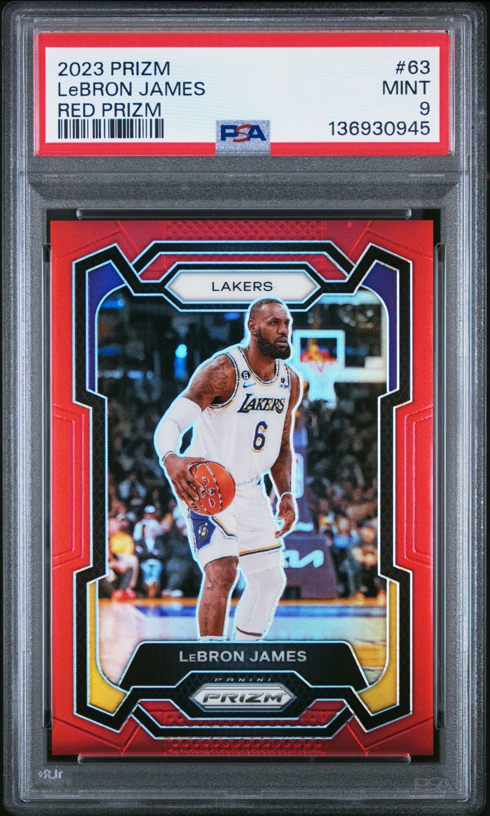 LeBron James 2023-24 Panini Prizm Red /299 #63 PSA 9