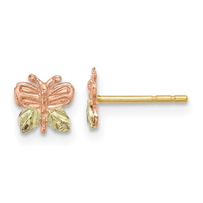 10k und 12k dreifarbige Black Hills Gold Schmetterling Ohrstecker Damen Garten