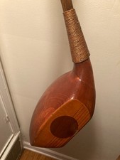 RARE HUGE CARVED WOOD CROOKED GOLF CLUB PUTTER SCULPTURE ART PIECE READ