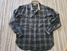 Cabela's Men's Size L Long Sleeve Plaid Button Down Shirt Made In USA Vtg