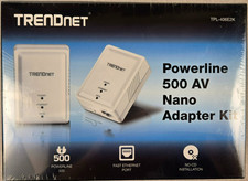 Trendnet TPL-406E2K Powerline 500 AV Nano Adapter Kit NIB Sealed b4