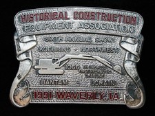 NG11125 NOS VINTAGE 1991 HIST. CONSTRUCTION EQUIP. ASSOC. SOLID BRASS BUCKLE