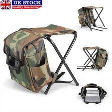 2 in 1 Folding Fishing Stool Backpack, Portable Camping Chair with Backpack