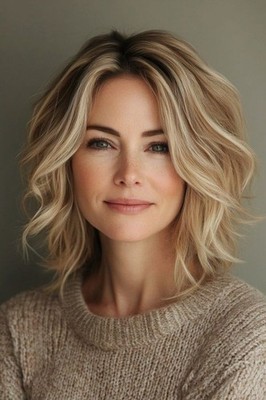 Blond Balayage Highlight 100% Human Hair 13x4 Lace Front Wig