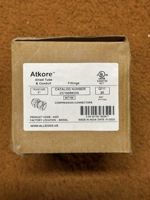 Atkore CC100rkon 1  Compression Connectors Box Of 20 S3