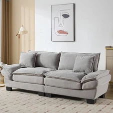 Corduroy Sofa Sleeper Couch Loveseat Pillows Upholstered Living Room Bedroom