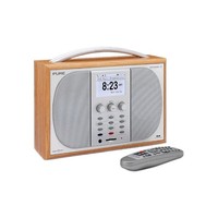 Pure Evoke-3 DAB FM Digital Radio ReVu SD/AUX Portable Stereo Silver/Wood B/NEW