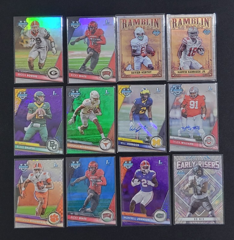 Bowman 2023 Chrome University Football Card 17 Lot 1st Edition Autographs NCAA 