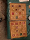 Lot 2 BOHO Beaded Indian style Brown Gold Tan Pillow Sham Covers 16x16 Bohemian  — photo 3