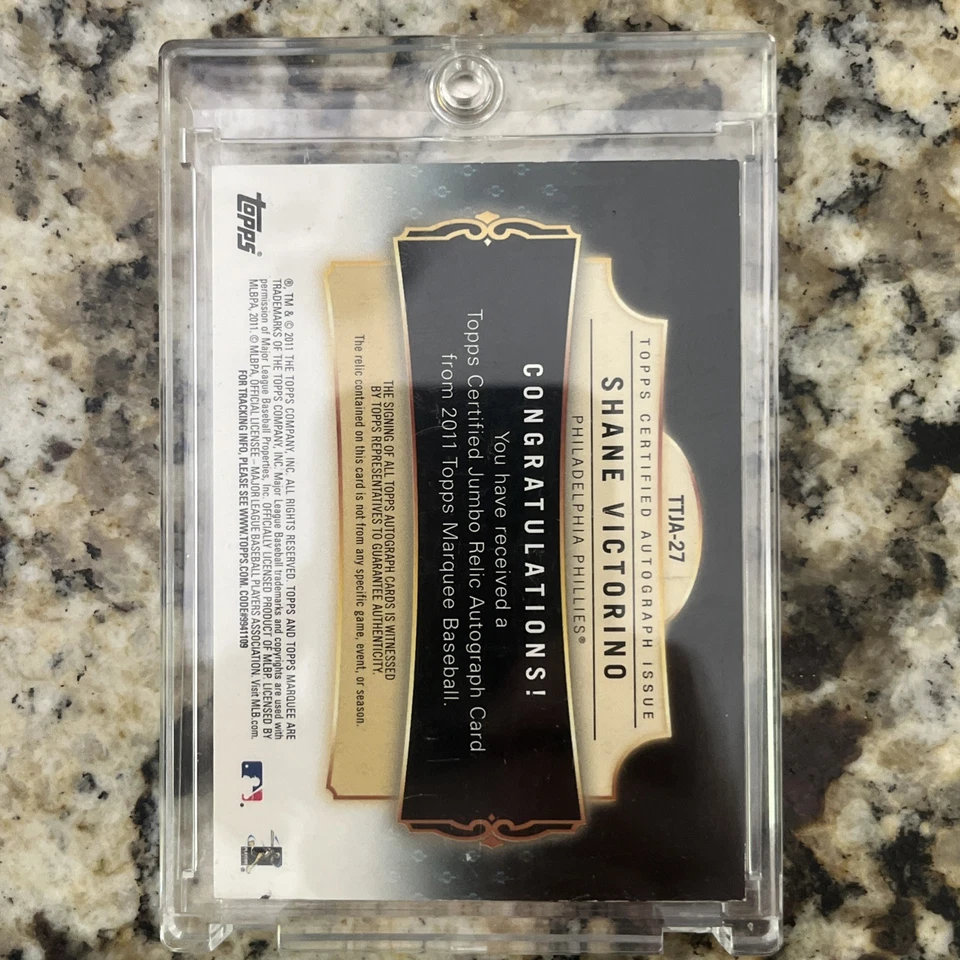 2011 Topps Marquee Titanic Threads Shane Victorino Auto Jersey /10 Phillys - Image 2 of 2