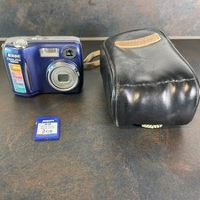 NIKON Coolpix 3200 E3200 Digital Camera 3.2MP - Blue, SD Card, Case, Working