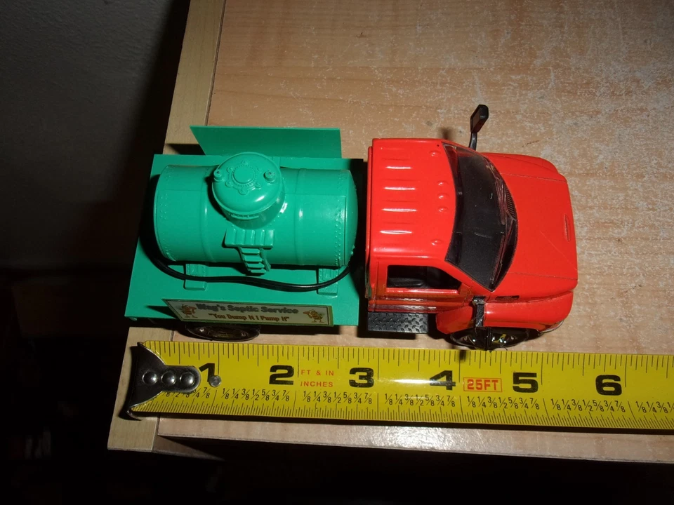 New Ray Chevy Kodiak C4500 Custom Septic Tank Pumper Truck Orange 1:43 - Image 4 of 4