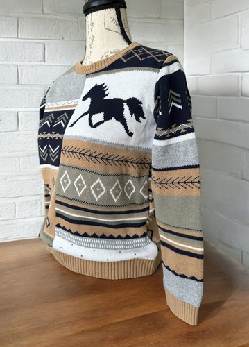 Gymboree Little Rocky Mountain Patchwork Horse Sweater Big Kids 12 - Picture 3 of 3