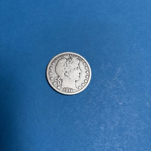 1911-D Liberty Barber Silver Half Dollar 50c Denver Very Fine VF+ ( 222 )