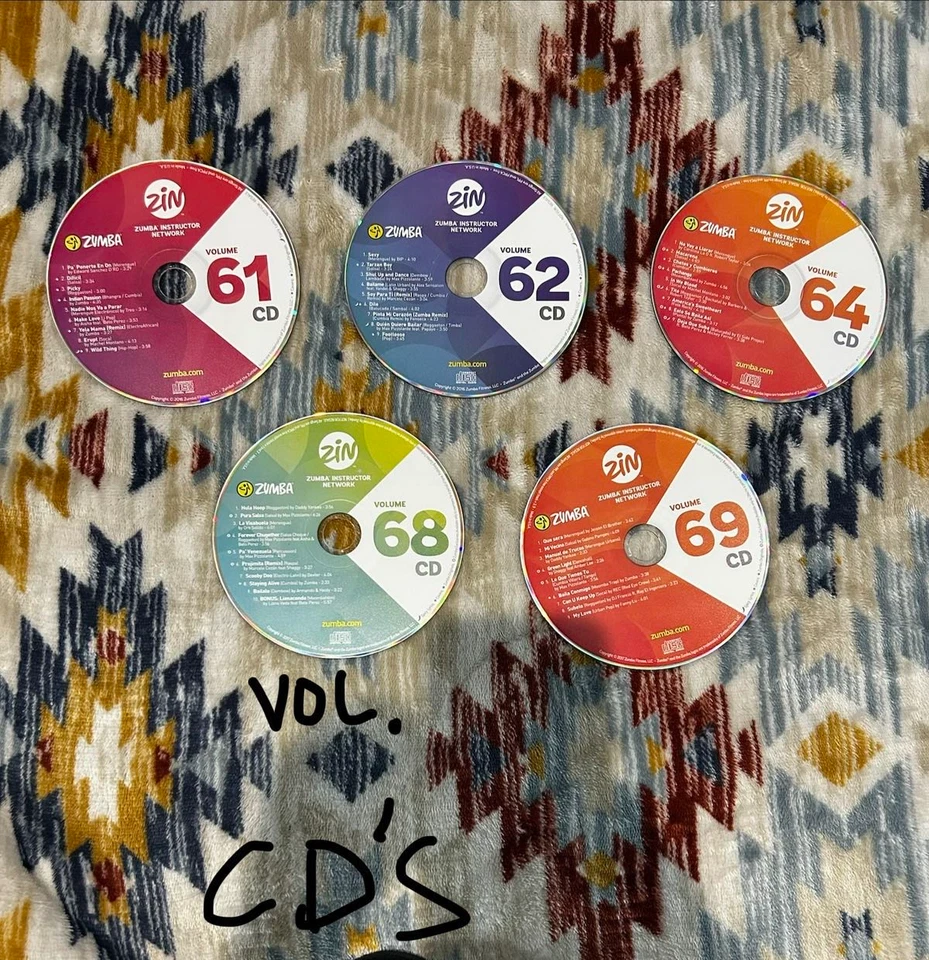 Lot of 44 ZUMBA Fitness CD/DVD Discs 25-41 43-62 ZIN Instructor Network Music - Image 3 of 4