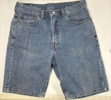 Levis Mens 505 Denim Shorts Flat Front Pockets Red Tab Cotton 34 SeeDescription