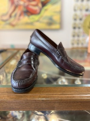 Vintage Dexter Penny Loafer Shoes Mens 8.5 Burgundy Oxblood 