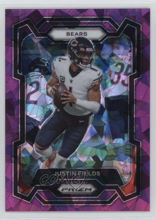 2023 Panini Prizm Purple Ice Prizm 112/225 Justin Fields #48 17cf