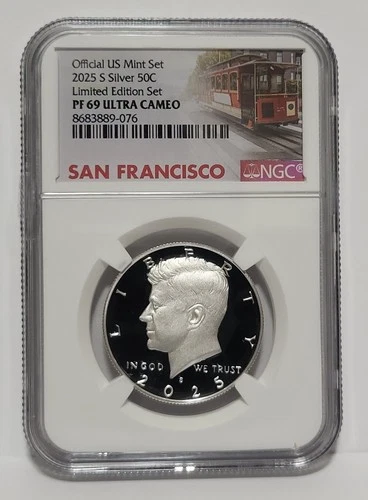 2025 S Kennedy SILVER Half Dollar 50C NGC PF69 UC  Limited Edition Set Proof ./.