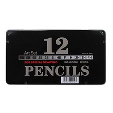 KITA-BOSHI Pencil  Art set 12 grades from 4H to 6B for designers Made in Japan 