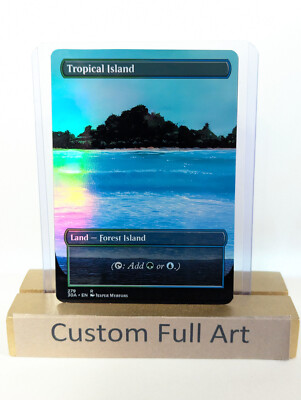 Tropical Island Dual Foil Custom sticker on bulk MTG Commander CEDH