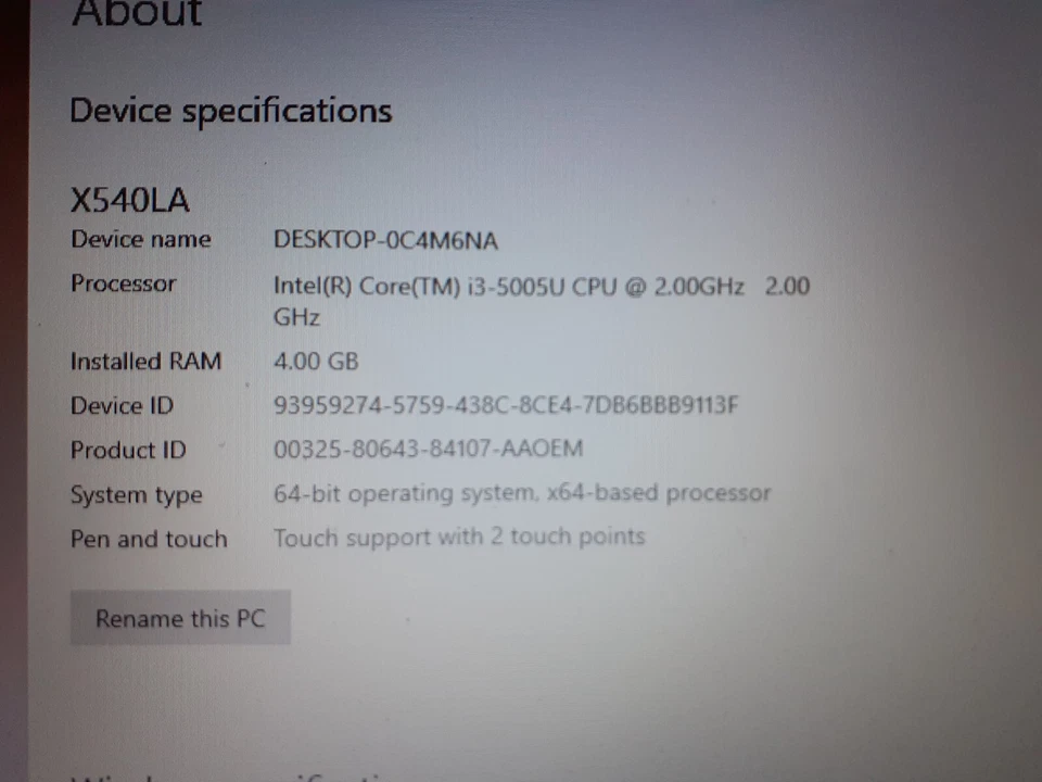 ASUS A540L i3-5005U - Image 3 of 4