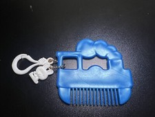Retro Plastic Choo-Choo Train Childs Comb Blue With White Bunny