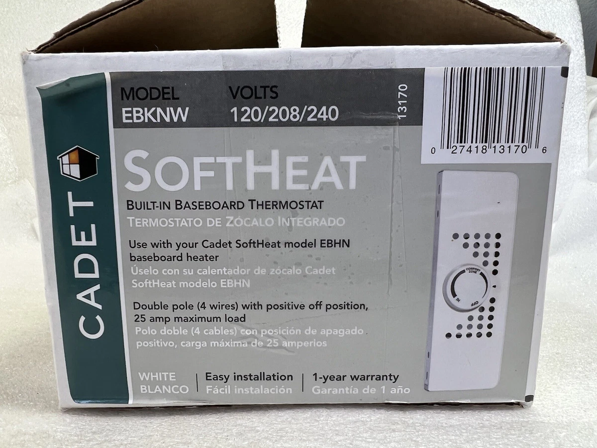 Cadet EBKNW PART 13170 SoftHeat 25 Amp Thermostat White - NEW! 27418131706  | eBay