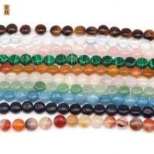 10mm Mix Gemstones Coin Shape Loose Beads for Jewelry Making 15"