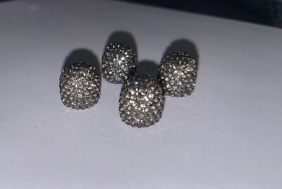 4x Space Gray Grey CRYSTAL Tire Valve Caps Bling Diamond Luxury Car Truck Gift
