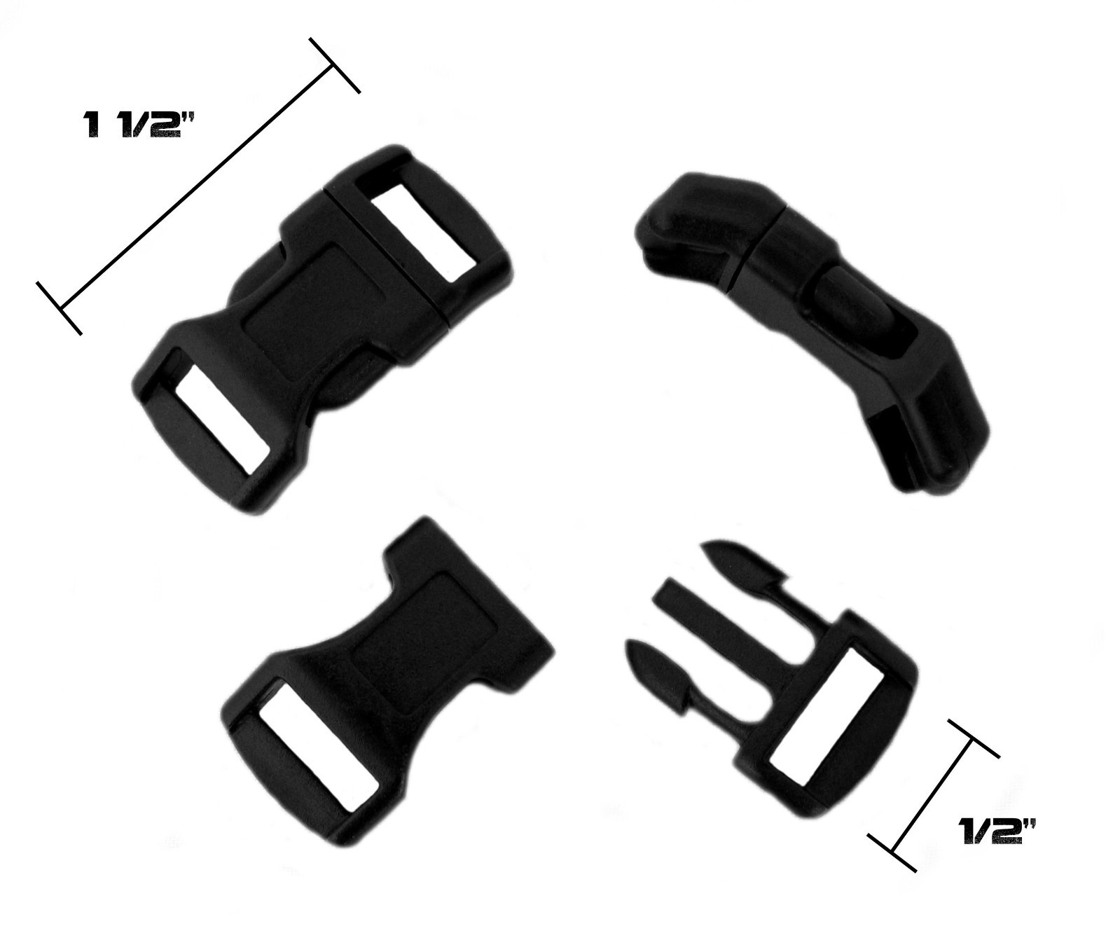 TypeIII Variety Pack of Paracord Buckles 1/4", 3/8", 1/2", and 3/4" 40pc Set eBay