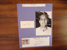 JAKE STRIKER(D-13)Signed Trimmed Index Card w/8x 11 Display w/4X6 B&W Photo/Obit