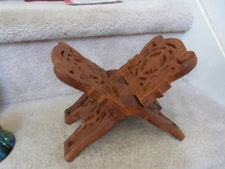 VINTAGE India Carved Sheesham Wood Folding Book Stand Holder Lecturn Bible