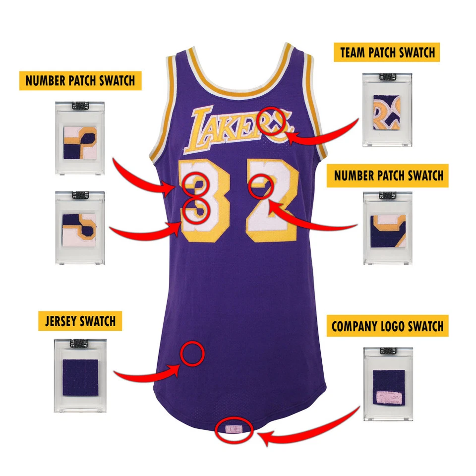 MAGIC JOHNSON  GAME-WORN L.A. LAKERS JERSEY SWATCH BOX - Image 4 of 4