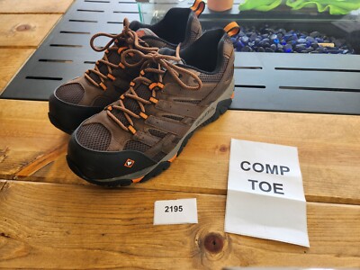 Merrell - Men's Moab Vertex Vent Composite Toe Construction Shoe, Clay, 11 M