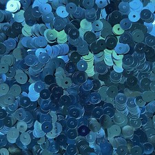 6mm Flat Sequins Deep Turquoise Shiny Metallic Made in USA