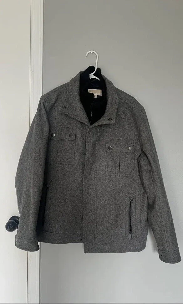 Cappotto da uomo in lana grigia Michael Kors